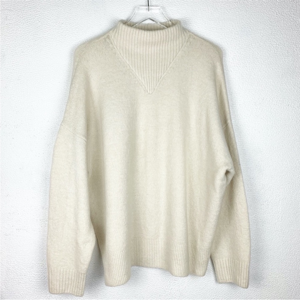 Dillon mock neck pullover sweater in cream by Madewell. Size XL.